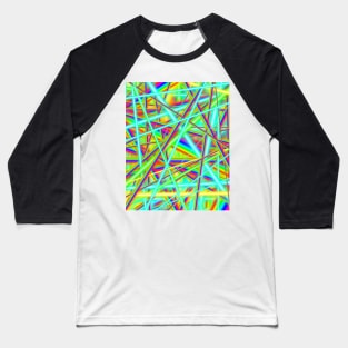 80s Rainbow Neon Strobe Light Abstract Pattern Baseball T-Shirt